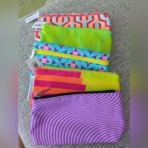 Clinique Colorful Geometric Patterned Pouch Bundle